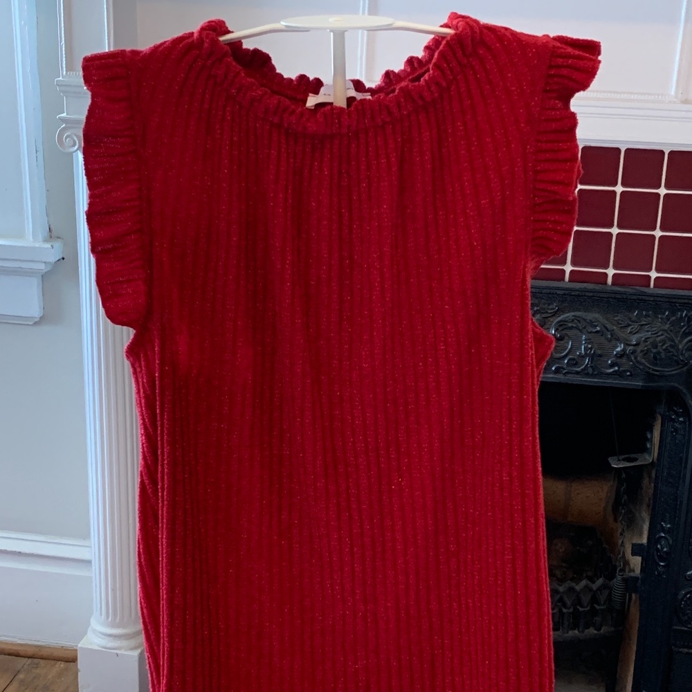 Ces femme ruffle cap sleeve metallic ribbed top. Never‎ worn. Retail 45